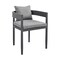 Armen Living Argiope Outdoor Patio 5-Piece Dining Table Set in Aluminum with Gray Cushions 840254333277 - alternate 9